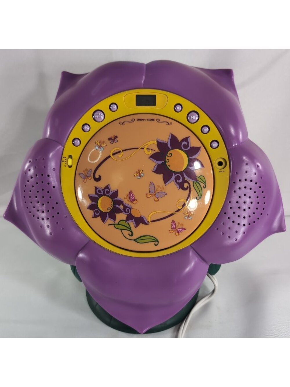 Disney Fairies CD Player Flower F500B Boombox 2009 Tinker Bell Purple Green